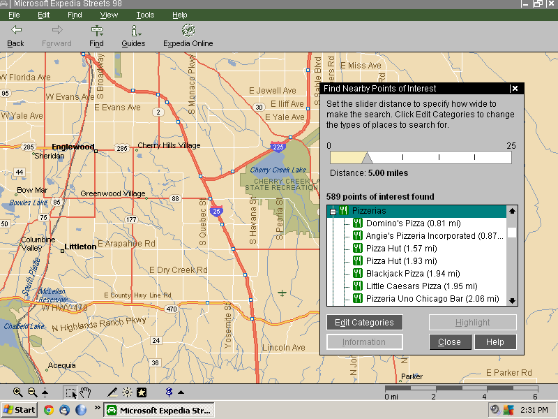 Microsoft Streets 98 - Map